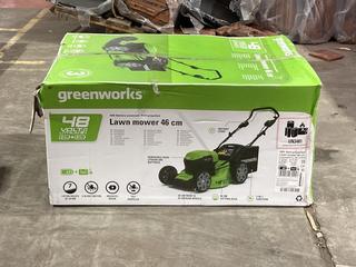 Lot 655  
            Birmingham SR106 - Collection or Optional Delivery Available 

                
GREENWORKS 48V SELF PROPELLED LAWNMOWER -‎ 2512807UD - ORIGINAL RRP £472.95 (LOCA...