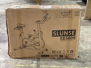 Lot 679  
            Birmingham SR106 - Collection or Optional Delivery Available 

                
SLUNSE INDOOR EXERCISE BIKE - EB5009 - ORIGINAL RRP £139.99 (LOCATION: CHAMBER 3)