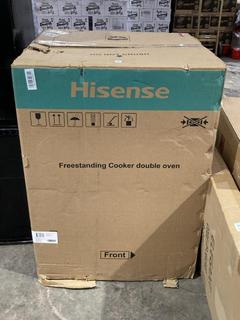 Lot 682  
            Birmingham SR106 - Collection or Optional Delivery Available 

                
HISENSE FREESTANDING ELECTRIC CERAMIC COOKER WITH DOUBLE OVEN - HDE3211BBUK - ORI...
