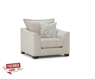 Lot 15  
            Birmingham SR103  - Collection or Optional Delivery Available 

                
OAK FURNITURELAND DEWSBURY ARMCHAIR IN MILO CREAM FABRIC WITH NATURAL SCATTER CUS...