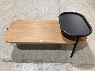 Lot 160  
            Birmingham SR103  - Collection or Optional Delivery Available 

                
DAVID PHILLIPS WOODEN COFFEE TABLE WITH BLACK TRAY STAND ORIGINAL RRP £340