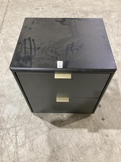 Lot 169  
            Birmingham SR103  - Collection or Optional Delivery Available 

                
DAVID PHILLIPS BEDSIDE TABLE 2 DRAWER GOLD HANDLES ORIGINAL RRP £245