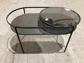Lot 181  
            Birmingham SR103  - Collection or Optional Delivery Available 

                
DAVID PHILLIPS PREMIER 2 LEVEL BLACK GLASS COFFEE TABLE ORIGINAL RRP £199