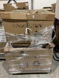 Lot 246  
            Birmingham SR103  - Collection or Optional Delivery Available 

                
OAK FURNITURELAND PALLET OF PARTS TO INCLUDE PART LEATHER GREY MARDEN (KERBSIDE P...