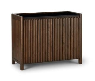 Lot 24  
            Birmingham SR103  - Collection or Optional Delivery Available 

                
OAK FURNITURELAND OLIVER DARK SOLID OAK AND BLACK MARBLE SMALL SIDEBOARD ORIGINAL...