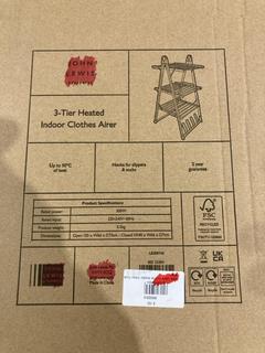Lot 280  
            Birmingham SR103  - Collection or Optional Delivery Available 

                
JOHN LEWIS & PARTNERS 3 TIER HEATED INDOOR AIRER ORIGINAL RRP £100