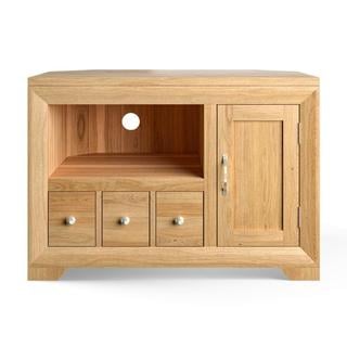 Lot 28  
            Birmingham SR103  - Collection or Optional Delivery Available 

                
OAK FURNITURELAND BEVEL NATURAL SOLID OAK CORNER CABINET ORIGINAL RRP £419.99