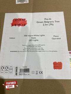 Lot 297  
            Birmingham SR103  - Collection or Optional Delivery Available 

                
JOHN LEWIS & PARTNERS BELGRAVIA PRE-LIT CHRISTMAS TREE 7FT GREEN ORIGINAL RRP £350