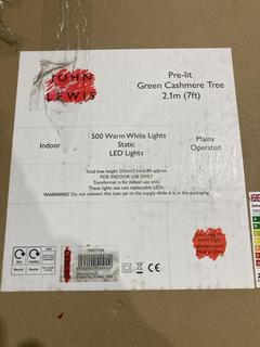 Lot 299  
            Birmingham SR103  - Collection or Optional Delivery Available 

                
JOHN LEWIS & PARTNERS CASHMERE PRE-LIT CHRISTMAS TREE 7FT GREEN ORIGINAL RRP £330