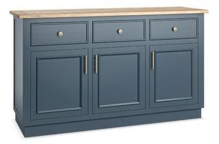 Lot 33  
            Birmingham SR103  - Collection or Optional Delivery Available 

                
OAK FURNITURELAND RICHMOND SMOKED OAK FINISH AND INK BLUE PAINTED HARDWOOD LARGE ...