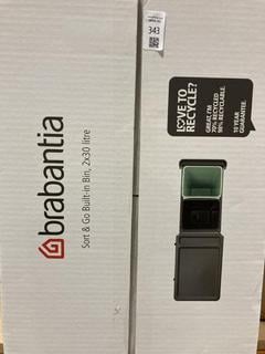 Lot 343  
            Birmingham SR103  - Collection or Optional Delivery Available 

                
BRABANTIA SORT AND GO BUILT-IN BIN 2X30 LITRE ORIGINAL RRP £129