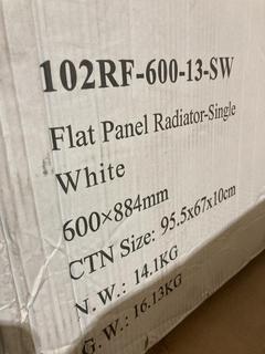 Lot 345  
            Birmingham SR103  - Collection or Optional Delivery Available 

                
FLAT PANEL SINGLE WHITE RADIATOR 600 X 884MM