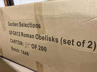 Lot 346  
            Birmingham SR103  - Collection or Optional Delivery Available 

                
BLACK ROMAN OBELISKS SET OF 2 ORIGINAL RRP £106