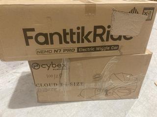 Lot 401  
            Birmingham SR103  - Collection or Optional Delivery Available 

                
FANATIK RIDE ELECTRIC WIGGLE CAR & CYBEX GOLD ATON I SIZE INFANT CAR SEAT ORIGINA...
