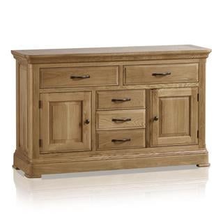 Lot 40  
            Birmingham SR103  - Collection or Optional Delivery Available 

                
OAK FURNITURELAND CANTERBURY NATURAL SOLID OAK LARGE SIDEBOARD ORIGINAL RRP £599.99
