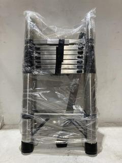 Lot 416  
            Birmingham SR103  - Collection or Optional Delivery Available 

                
STAINLESS STEEL TELESCOPIC LADDER 2.5M+2.5M ORIGINAL RRP £117