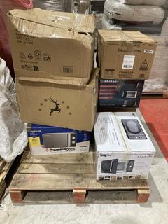 Lot 458  
            Birmingham SR103  - Collection or Optional Delivery Available 

                
PALLET OF ITEMS TO INCLUDE TOTAL CHEF RETRO MICROWAVE OVEN (KERBSIDE PALLET DELIV...