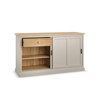 Lot 4  
            Birmingham SR103  - Collection or Optional Delivery Available 

                
OAK FURNITURELAND HENLEY NATURAL OAK AND STONE PAINTED HARDWOOD LARGE SIDEBOARD O...