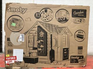 Lot 76  
            Birmingham SR103  - Collection or Optional Delivery Available 

                
SMOBY GARDEN HOUSE ORIGINAL RRP £364.99