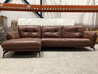 Lot 86  
            Birmingham SR103  - Collection or Optional Delivery Available 

                
OAK FURNITURELAND LEATHER CORNER SOFA IN BROWN