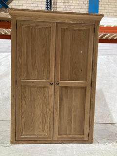 Lot 99  
            Birmingham SR103  - Collection or Optional Delivery Available 

                
OAK FURNITURELAND CANTERBURY NATURAL SOLID OAK DOUBLE WARDROBE MISSING BASE)