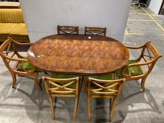 Lot 129  
            Birmingham - Collection Only 

                
DINING TABLE WITH 6 X CHAIRS