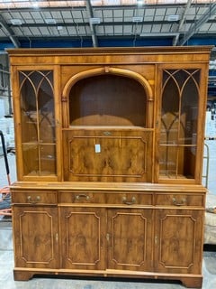 Lot 131  
            Birmingham - Collection Only 

                
REGENCY-STYLE REPRODUCTION YEW WOOD SIDE CABINET