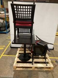 Lot 94  
            Birmingham - Collection Only 

                
WOODEN TABLE AND 4 CHAIRS
