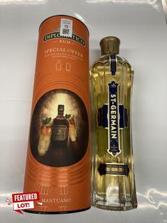 Lot 19  
            Birmingham SR110 - Optional Home Delivery 

                
DIPLOMATICO RUM 40% VOL 700ML, TO INCLUDE ST GERMAIN 20% VOL 700ML.(WE OPERATE A ...