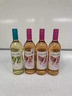 Lot 56  
            Birmingham SR110 - Optional Home Delivery 
                
3 X BOTTLES OF ECHO FALLS ROSE WINE 11% VOL 750ML & 1 X BOTTLE OF ECHO FALLS CHAR...