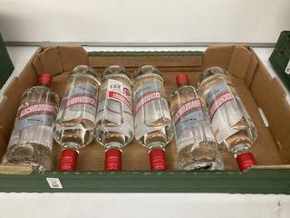 Lot 98  
            Birmingham SR110 - Optional Home Delivery 

                
6 X BOTTLES OF RACHMANINOFF VODKA 37.5% VOL 1000ML VODKA.(WE OPERATE A CHALLENGE ...