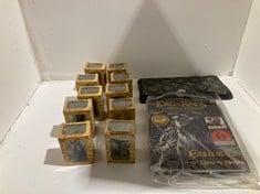 Lot 115  
            BIRMINGHAM SR111 - PARCEL DELIVERY ONLY 

                
2 LORD OF THE RINGS COLLECTIBLE ITEMS TO INCLUDE 10 COLLECTIBLE FIGURINES WITH ST...