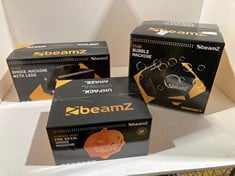 Lot 117  
            BIRMINGHAM SR111 - PARCEL DELIVERY ONLY 

                
SET OF 3 BEAMZ ITEMS TO INCLUDE SMOKE MACHINE WITH LEDS.