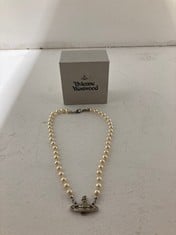 Lot 124  
            BIRMINGHAM SR111 - PARCEL DELIVERY ONLY 
                
VIVIENNE WESTWOOD PEARL CHOKER WITH ORB MOTIF.