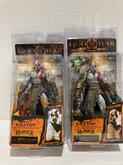 Lot 144  
            BIRMINGHAM SR111 - PARCEL DELIVERY ONLY 
                
2 X GOD OF WAR KRATOS FIGURES.