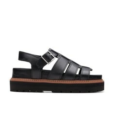 Lot 199  
            BIRMINGHAM SR111 - PARCEL DELIVERY ONLY 
                
CLARKS ORIGINALS UNISEX ORIANNA TWIST SANDAL, BLACK, 5 UK. ORIGINAL RRP: £118.95(...