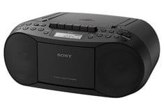 Lot 238  
            BIRMINGHAM SR111 - PARCEL DELIVERY ONLY 
                
SONY CFD S70B.CEK CLASSIC CD AND TAPE BOOMBOX WITH RADIO - BLACK.