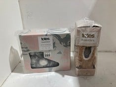 Lot 286  
            BIRMINGHAM SR111 - PARCEL DELIVERY ONLY 
                
2 X ITEMS OF FOOTWEAR TO INCLUDE TOTES TOASTIES BOOT SLIPPERS SIZE SMALL.