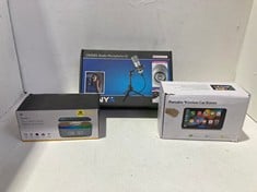 Lot 401  
            BIRMINGHAM SR111 - PARCEL DELIVERY ONLY 

                
PORTABLE WIRELESS CAR STEREO TO ALSO INCLUDE, STUDIO MICROPHONES KIT, 3 IN 1 ALAR...