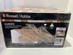 Lot 405  
            BIRMINGHAM SR111 - PARCEL DELIVERY ONLY 

                
RUSSELL HOBBS CLASSIC DIGITAL MICROWAVE.
