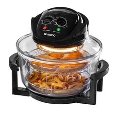 Lot 418  
            BIRMINGHAM SR111 - PARCEL DELIVERY ONLY 

                
DAEWOO DELUXE 17L 1300W HALOGEN AIR FRYER WITH AN EXTENSION RING- 60 MIN TIMER WI...