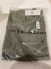 Lot 450  
            BIRMINGHAM SR111 - PARCEL DELIVERY ONLY 

                
RALPH LAUREN JUMPER IN GREEN SIZE MEDIUM.