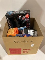 Lot 563  
            BIRMINGHAM SR111 - PARCEL DELIVERY ONLY 

                
BOX OF KIDS TOYS TO INCLUDE SIGNED CRAIG DAWSON PANINI FOOTBALL CARD.