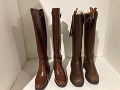 Lot 585  
            BIRMINGHAM SR111 - PARCEL DELIVERY ONLY 
                
2 ITEMS INCLUDING LADIES LONG BOOTS IN BROWN SIZE 4.