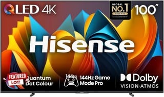 Lot 1  
            Chesterfield Tech - Collection 

                
HISENSE 100E7NQTUK 100" 4K, SMART, UHD TV (ORIGINAL RRP - £1499.00): MODEL NO 100...