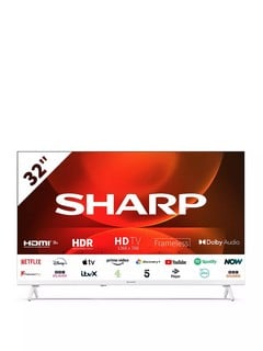 Lot 51  
            Chesterfield Tech - Collection or Optional Delivery Available 

                
SHARP C32FH2KL2AW 32" HDR, SMART TV (ORIGINAL RRP - £199.00): MODEL NO 1T-C32FH2K...