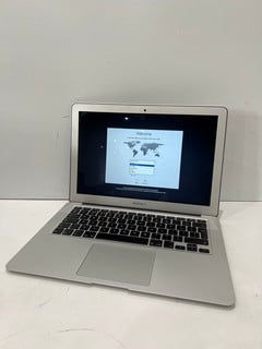 Lot 122  
            Chesterfield Tech - Parcel Delivery Only 

                
APPLE MACBOOK AIR LAPTOP IN SILVER: MODEL NO A1466 (UNIT ONLY (WITH CHARGER)). [J...