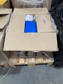 Lot 208  
            Chesterfield SR40 - Collection or Optional Delivery Available 

                
PALLET OF ASSORTED ITEMS TO INCLUDE FOLDER IN BLUE (LOCATION: A3)