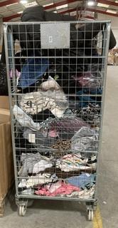 Lot 307  
            Chesterfield SR40 - Collection Only 

                
CAGE OF ASSORTED CLOTHING TO INCLUDE PADDED COAT IN BLACK SIZE UK 10 (COLLECTION ...