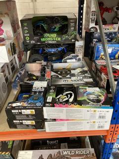 Lot 403  
            Chesterfield SR40 - Collection or Optional Delivery Available 

                
9 X ASSORTED ITEMS TO INCLUDE ROTATING ILLUMINATOR DRONE (LOCATION: B RACKING )